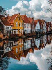 Obraz premium Row Houses Near Water