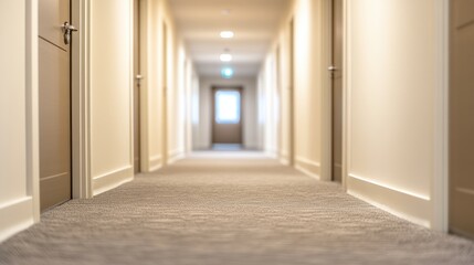 Fototapeta premium Calm Journey Through a Hospital Corridor Healthcare Facility Image Soft Focus Perspective Serenity