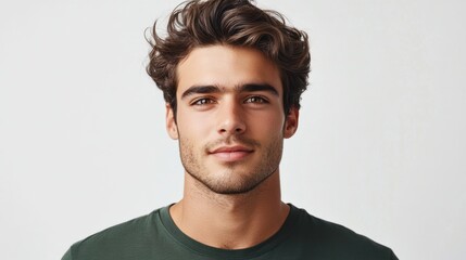 Obraz premium Confident Young Man with Curly Hair