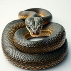 Fototapeta premium Stunning Green Tree Snake Coiled Image Wildlife Photography