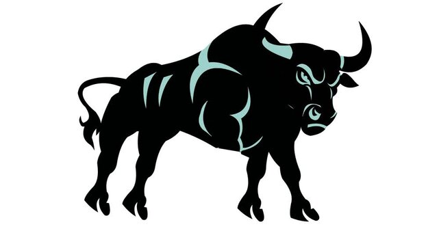 bull running animation video