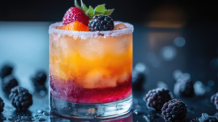 cocktail with berries promotional image