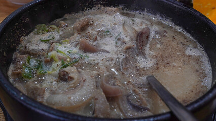 a soup boiled with a lot of pork