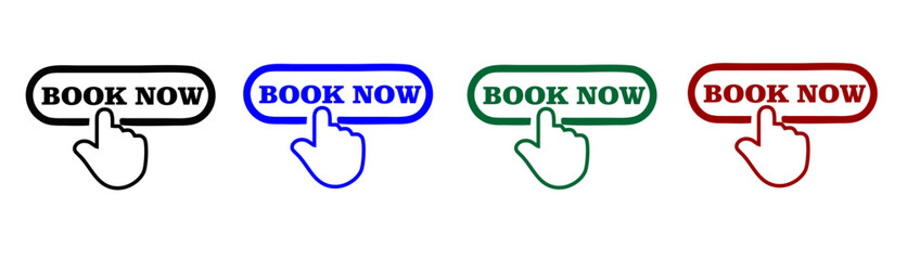 Book now button icons set