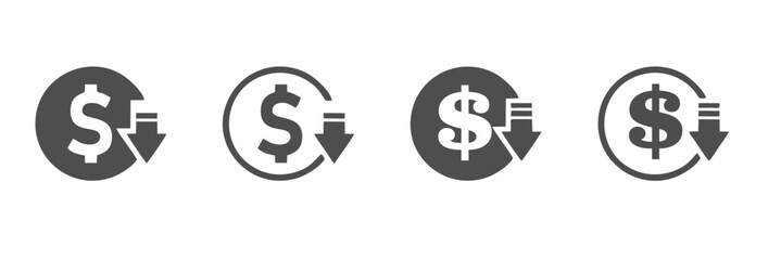 Cost reduction vector flat icon