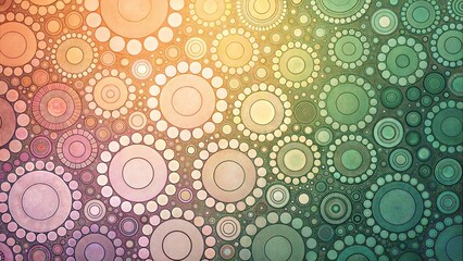 Green and Peach Gradient Circular Pattern with Depth