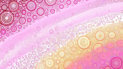 Pink and Yellow Bubble Pattern with Gradient Swirls