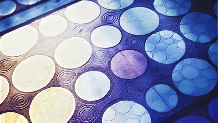 Blue and Yellow Circular Abstract Texture