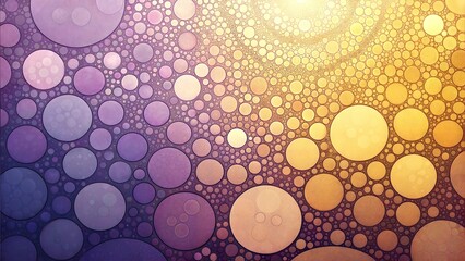 Golden and Purple Circle Abstract with Glowing Highlights