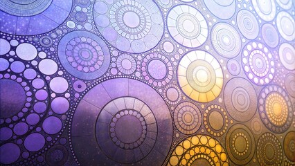 Abstract Circular Pattern in Purple and Yellow Gradient