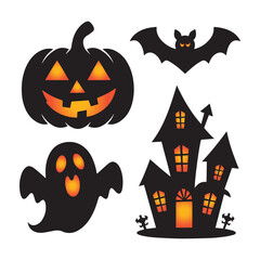 Halloween design elements set vector