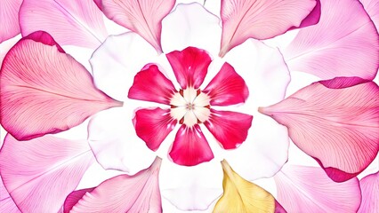 Pink and White Petal Arrangement in Mandala Shape