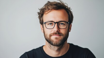 Fototapeta premium Portrait of a Man with Glasses and a Beard