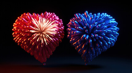heart shaped fireworks