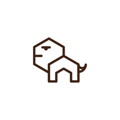 Naklejka premium lion logo. simple and minimalistic abstract lion logo design vector template combined with house icon. isolated on white
