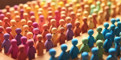 Fototapeta premium The essence of a crowded market captured in handcrafted art.