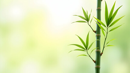 Naklejka premium Serene Bamboo: Nature's tranquility captured in vibrant green hues, a symbol of peace and growth.