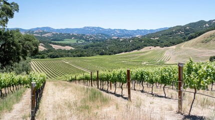 Obraz premium A vineyard in the countryside.