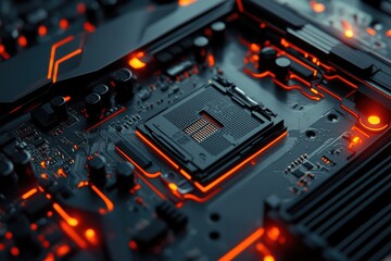 Fototapeta premium Computer Motherboard Close-Up
