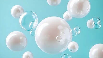 Tranquil Baby Blue Background with White Clouds in High Resolution