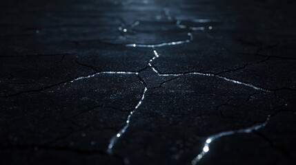 Obraz premium Close-up of a cracked surface. the cracks are deep and wide, with some areas appearing darker and others lighter.