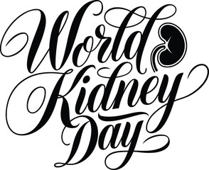 Obraz premium World Kidney Day typography design vector illustration 