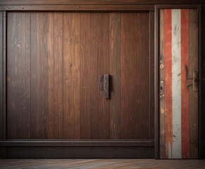 Distressed vintage ribbon banner on wooden door,  antique,  ribbon,  rustic