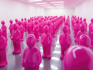 Group of people in pink clothing