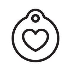 Love tag outline icons, minimalist vector illustration, simple concept, Isolated on white background
