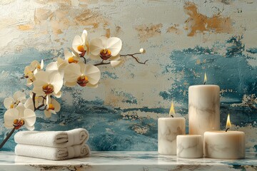 A group of candles placed on a table, perfect for home decor or event planning