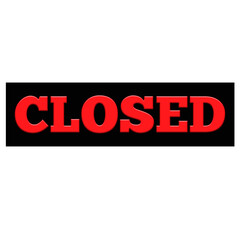 3d render design text 'closed' red color black background