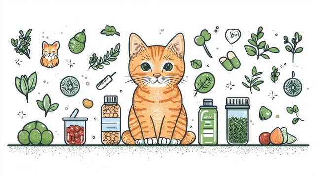 A clean and engaging educational banner featuring tips for pet care, with icons representing proper nutrition, exercise, and health monitoring, in soft green and blue shades