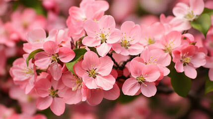 Obraz premium Close-Up of Pink Cherry Blossoms in Full Bloom