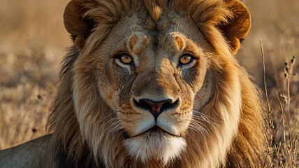 Obraz premium Close up Portrait of a lion king