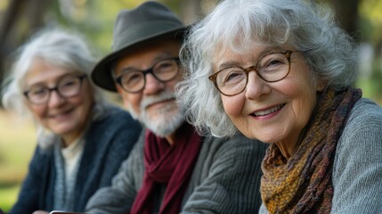 Happy Senior Friends Enjoying Outdoors