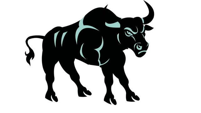 black and white bull