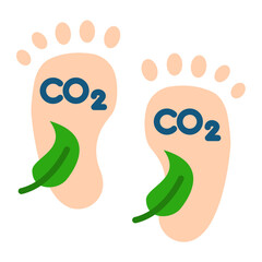 Carbon Footprint Icon Style