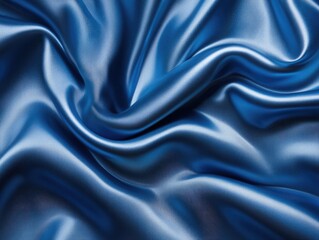 Blue Satin Fabric Close Up