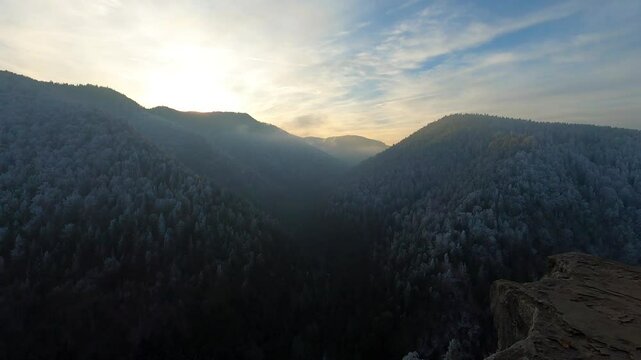 A frosty winter hike to Tomasovsky view, a stunning rock formation offering breathtaking vistas in Slovensky Raj National Park, Slovakia