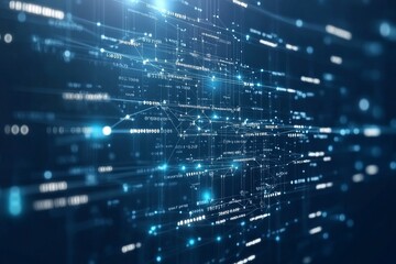 Obraz premium A computer screen with a blue background and a lot of numbers and lines