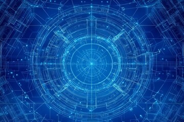 Obraz premium A blue circle with a white dot in the center