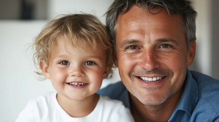 Father and Child Smiling Together
