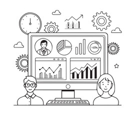 Set business flat vector illustration design style concept. for graphic and web page banners. cartoon character design 