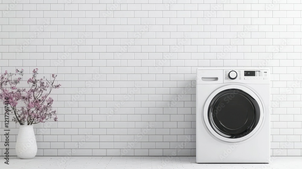 Poster modern modular laundry systems with stackable drying units in stylish space
