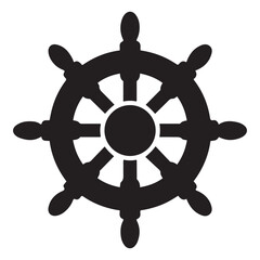 Obraz premium Steering wheel icon. ship steering silhouette vector illustration