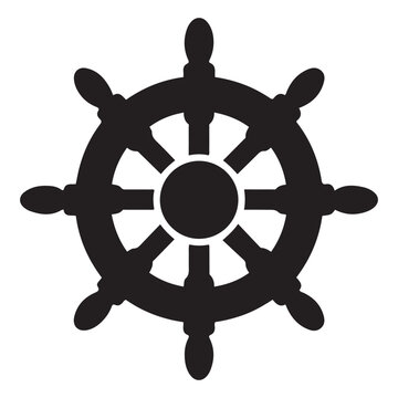 recommend clip art: Steering wheel icon. ship steering silhouette vector illustration