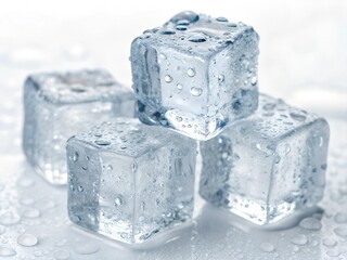 ice cubes isolated on white background
