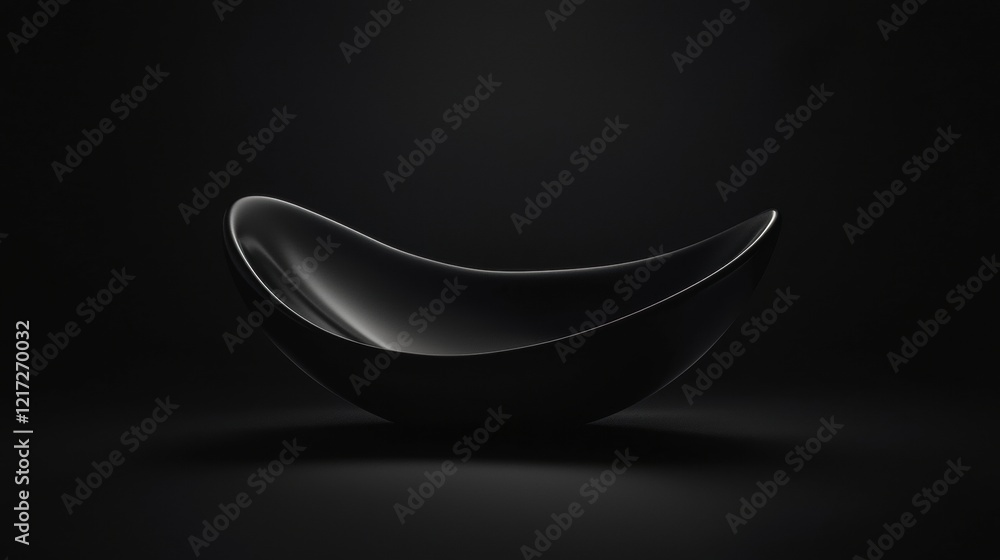 Aufkleber black and white photograph of a modern, curved object. the object appears to be made of a smooth, gl