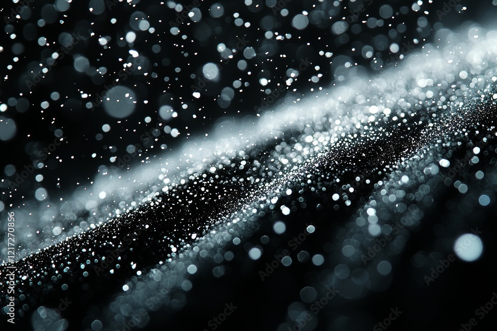 Poster falling snowflakes in a snowstorm, displayed against a black background to isolate them. useful for 
