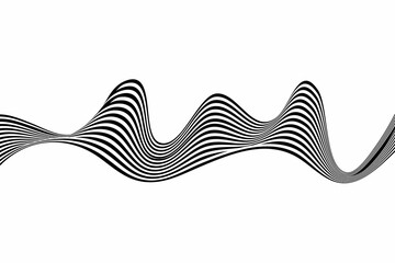 Optical art background, geometric wave design, black and white,Vector wave stripes abstract background. Eps 10